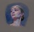 McKenna by Primary Hughes | Gouache and colored pencil on paper Portrait of a woman looking upwards For Sale