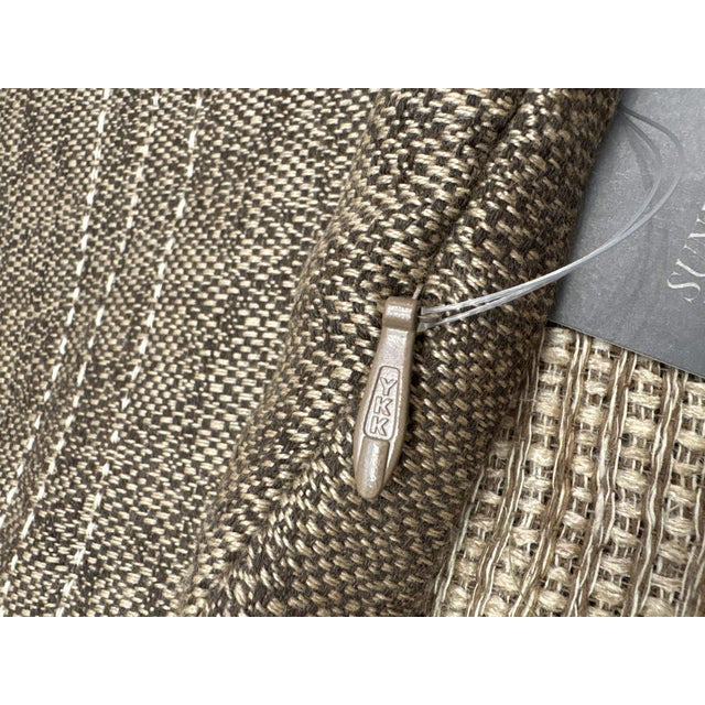 Brown Rh Restoration Hardware Kuba Cloth Pickstitch Pillow Cover - Lumbar For Sale - Image 8 of 12