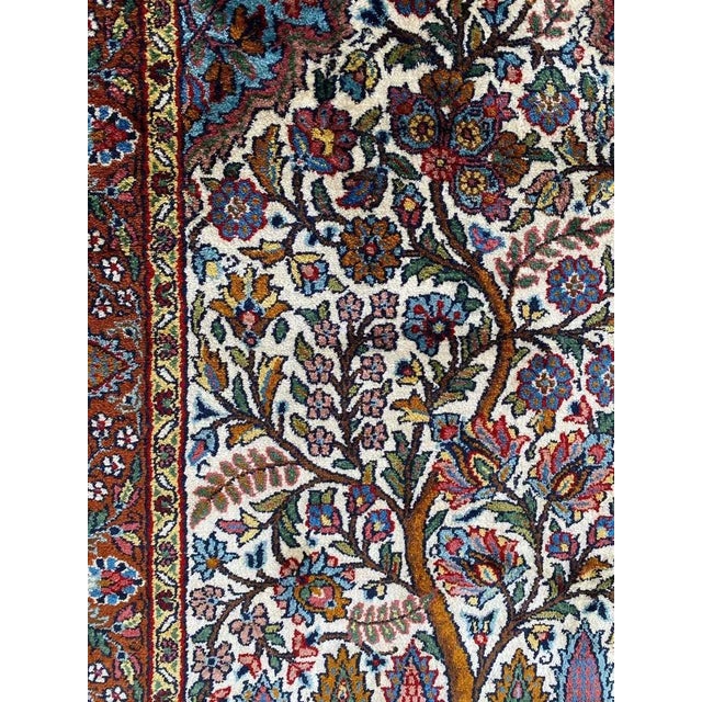 Small Vintage Indian Fine Silk Rug For Sale - Image 13 of 18