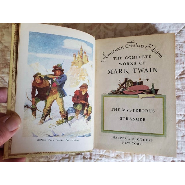 American Vintage the Complete Works of Mark Twain Books Partial Collection, 1922 - Set of Six For Sale - Image 3 of 10
