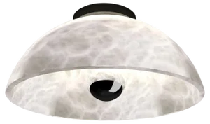 Apollo Brushed Black Metal Ceiling Lamp by Alabastro Italiano