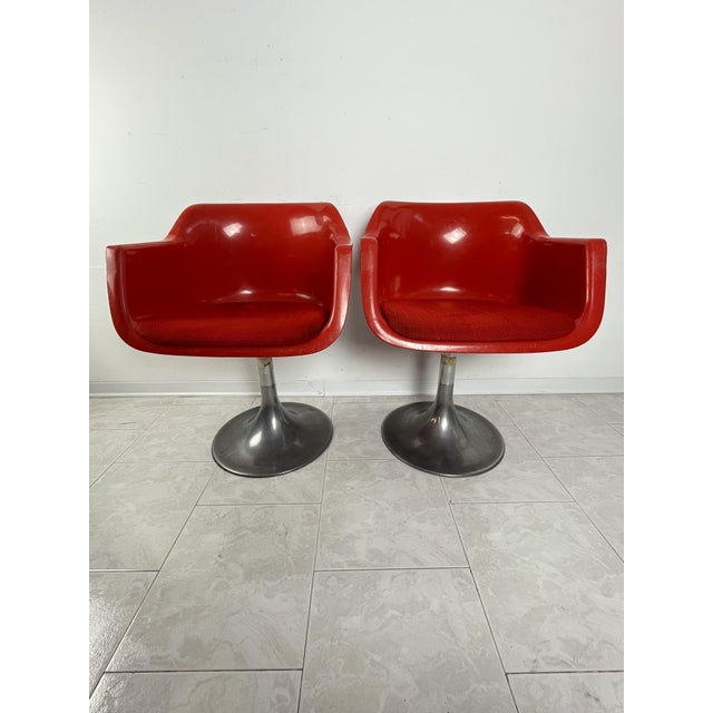Metal Set of Vintage Swivel Armchairs by Albert Jacob for Grosfillex, 1980s For Sale - Image 7 of 15