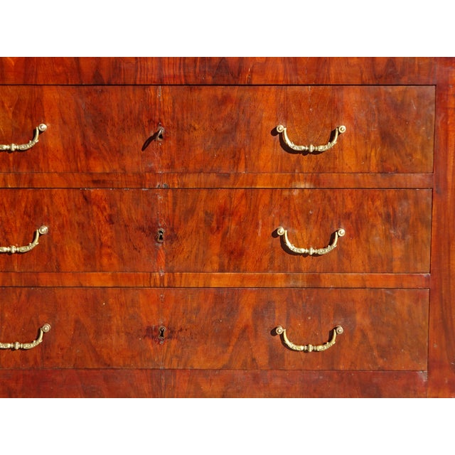 Wood Chest of Drawers in Mahogany Veneer with White Marble Top For Sale - Image 7 of 18