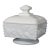 Early 20th Century Westmoreland White Milk Glass Beaded Grape Footed Candy Dish With Lid For Sale