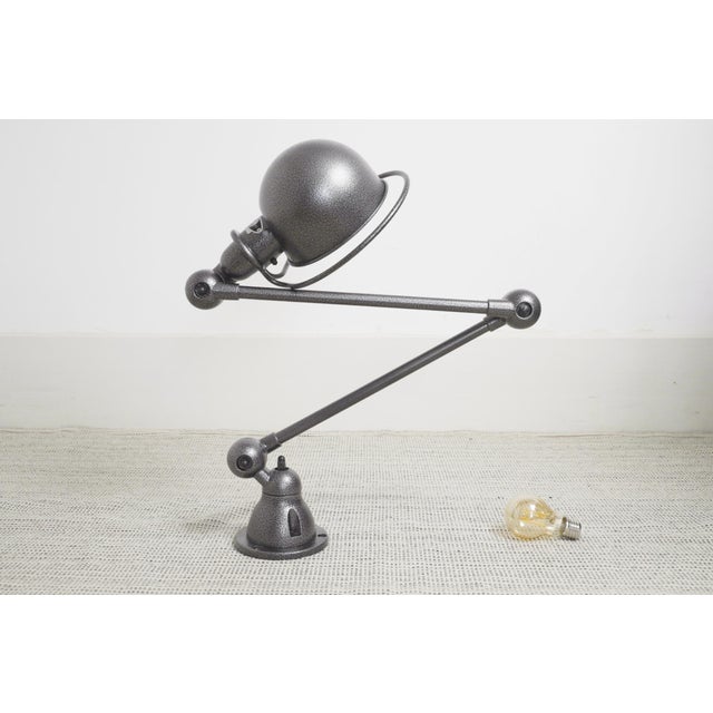 Gray Two Arm Wall Lamp Industrial Adjustable Sconce Hammered Metallic Grey Silver Finish by Jielde, 2010s For Sale - Image 8 of 18