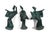 1950s Set of 3 Mid-Century Japanese Verdigris Awa Odori Geisha Dancer Figurines in Cast Iron For Sale - Image 5 of 8