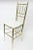 1950s Vintage Italian Chiavari Faux Bamboo Brass and Upholstered Side Chair Restored MCM For Sale - Image 5 of 10