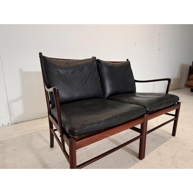 Ole Wanscher Colonial Leather Sofa by Ole Wanscher for Poul Jeppesens Møbelfabrik For Sale - Image 4 of 15