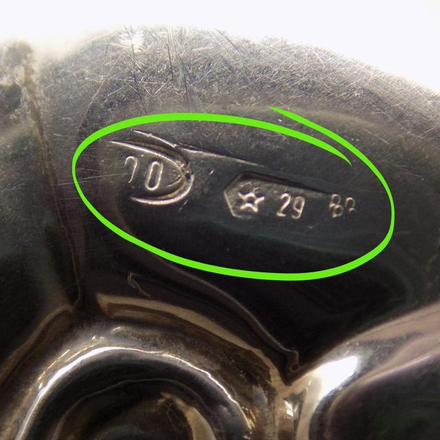 Silver Vintage Italian Handmade Silver Apple Trinket Box, Padova, Italy, 1980s For Sale - Image 8 of 12