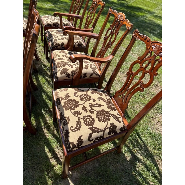 Maitland-Smith Chippendale Style Mahogany Dining Chairs, Massachusetts- Set of 8 For Sale - Image 10 of 12