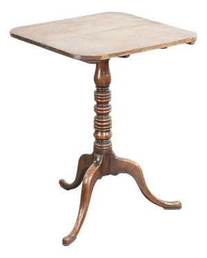 Antique English Oak Tilt-Top Table in Square Shape, 19th Century
