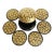 Hand Painted Paper Mache Trinket Box With 6 Coasters | Black Gold Floral Lacquer For Sale