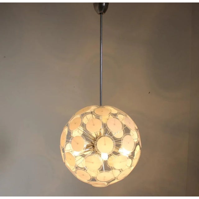 Cream Mid-Century Sputnik Atomic Chandelier, Italy, 1970s For Sale - Image 8 of 10