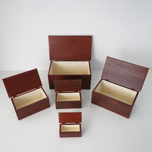 Vintage Vermont Stacking Stash Box Collection- Set of 5 For Sale - Image 11 of 15