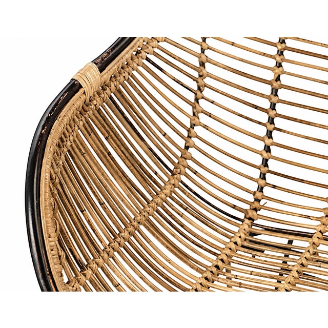 Black Modern Black & Natural Rattan Dining Chair For Sale - Image 8 of 8