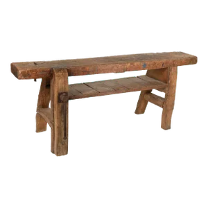 French Wood Worker’s Bench With Vise and Lower Shelf Circa 1880