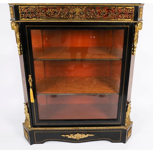 Antique French Napoleon III Ebonized Boulle Pier Cabinet, 1860s For Sale - Image 18 of 18