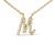 Contemporary 10K Yellow Gold Diamond Accent "M" Initial Script Style Pendant Necklace For Sale - Image 3 of 5