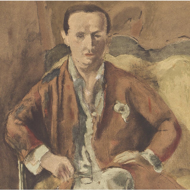 Abstract 1954 Lithograph "Portrait De Daragnès" After Jules Pascin For Sale - Image 3 of 6