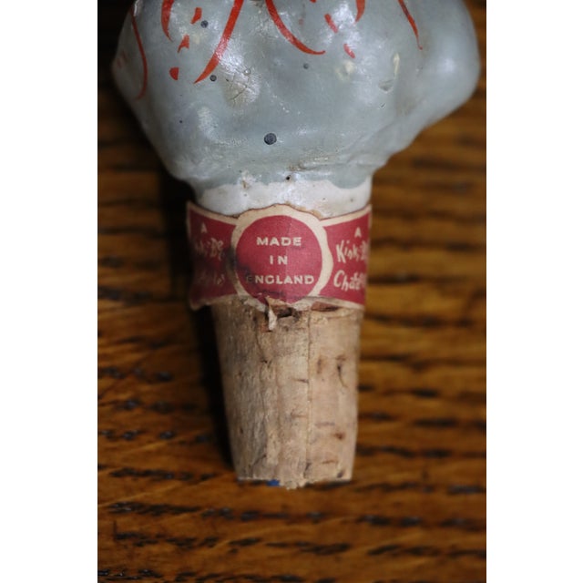 1920s English “A Wink-Be Charmer” Ceramic Bottle Stopper For Sale - Image 5 of 8