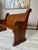 Gothic Antique Solid Mission Carved Oak Wood Church Pew Bench For Sale - Image 3 of 12