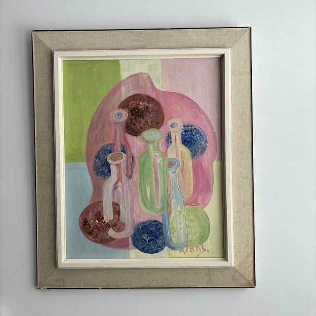 Cor Alons Cor (Cornelius Louis) Alons, Cubist Still Life, Oil Painting, 1940s, Framed For Sale - Image 4 of 10
