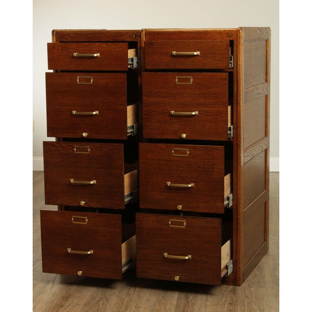 Globe Wernicke Antique Oak 8 Drawer Double File (B) Chairish