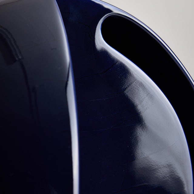 Blue Hemisphere Ceramic Table Lamp from Perdomello 70, 1970s For Sale - Image 6 of 18