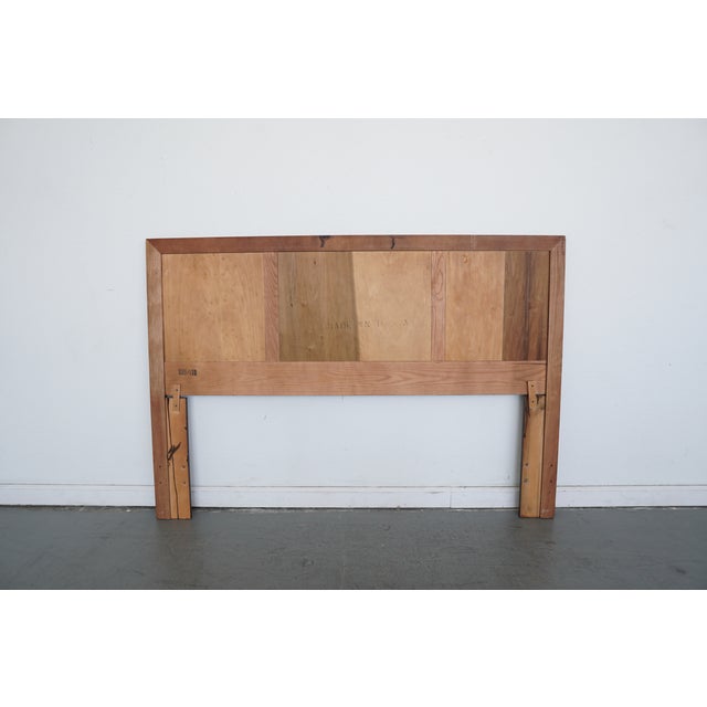 Vintage Henredon queen-size headboard in the classic campaign style, crafted in the U.S.A. during the late 1970s–1980s....