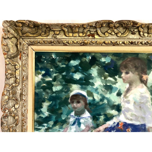 Impressionist Impressionist Painting of Young Girls in a Garden, by André Gisson For Sale - Image 3 of 8