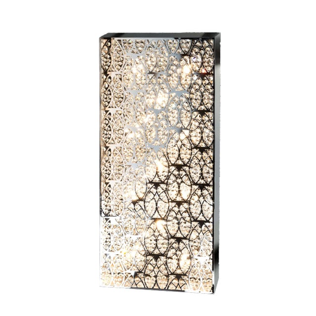 Steel & Crystal Domino Rectangular Arabesque 100 40 Da Parete Lamp from Vgnewtrend For Sale