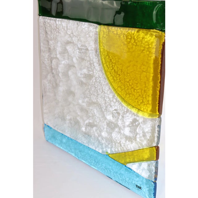 1990s Itre Murano Hand Cast Art Glass Tiles a Set of 8 Panels For Sale - Image 9 of 13