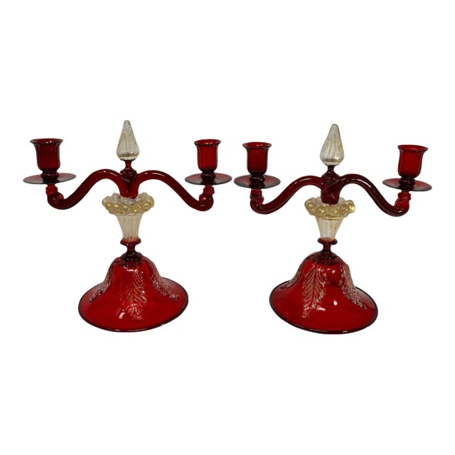 Vintage Murano Glass Candelabras For Sale