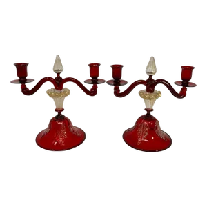 Vintage Murano Glass Candelabras