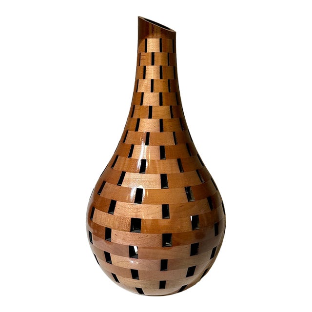 Enormous 20" Original Joel Hunnicutt Segmented Maple Wood Open Vessel Statement Sculpture For Sale