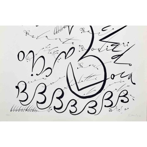 Letter B, from the Alphabet series, is a lithograph, realized by Rafael Alberti in 1972. Hand-signed and in the lower...