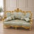 Make a statement with this elegant French Rococo-style sofa, featuring a sophisticated sky blue damask upholstery adorned...