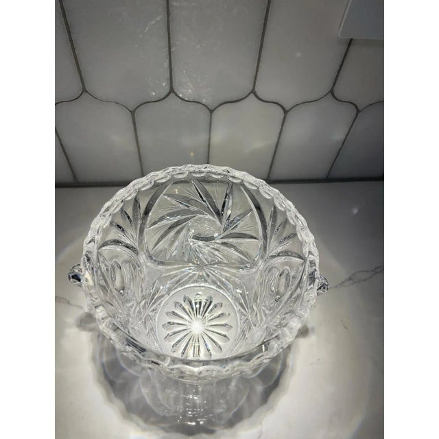 Offered is a vintage cut glass crystal ice bucket. Beautiful elegant addition to your table for entertaining.