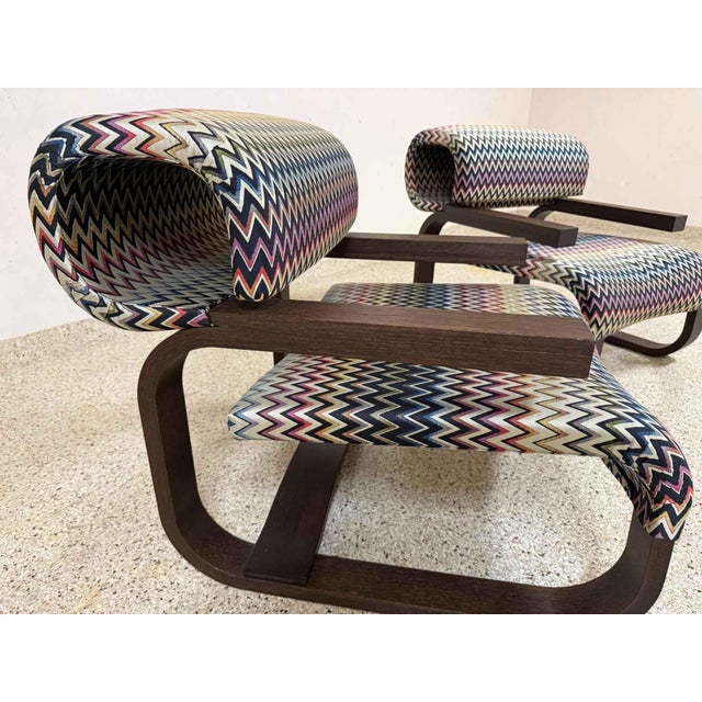 Missoni-Style Home Zigzag Lounge Chairs (Pair) -- Mint Condition For Sale - Image 11 of 13