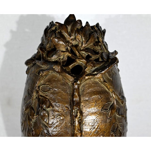 Art Nouveau Enameled Ceramic Vase by Korina, 1900s For Sale - Image 6 of 18