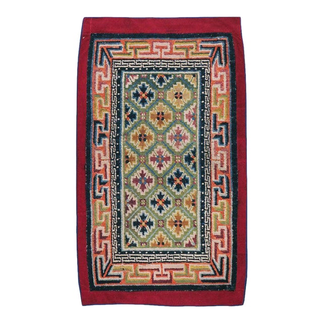 Galerie Shabab Collection Mid-20th Century Handmade Tibetan Throw Rug For Sale