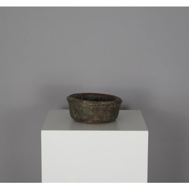 Stone 1930s Rustic French Red Stone Bowl For Sale - Image 7 of 8