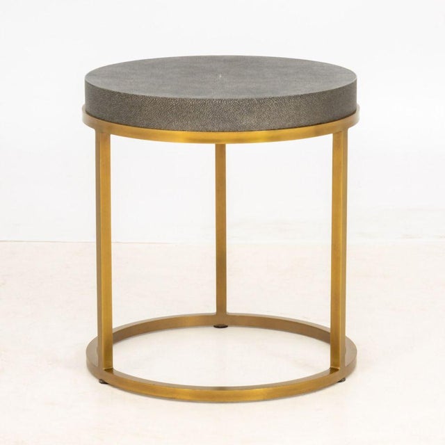 Early 21st Century Restoration Hardware Faux Shagreen Side Table For Sale - Image 5 of 8