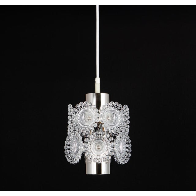 Silver Small Floral Chrome Sputnik Pendant Light, Germany, 1960s For Sale - Image 8 of 9