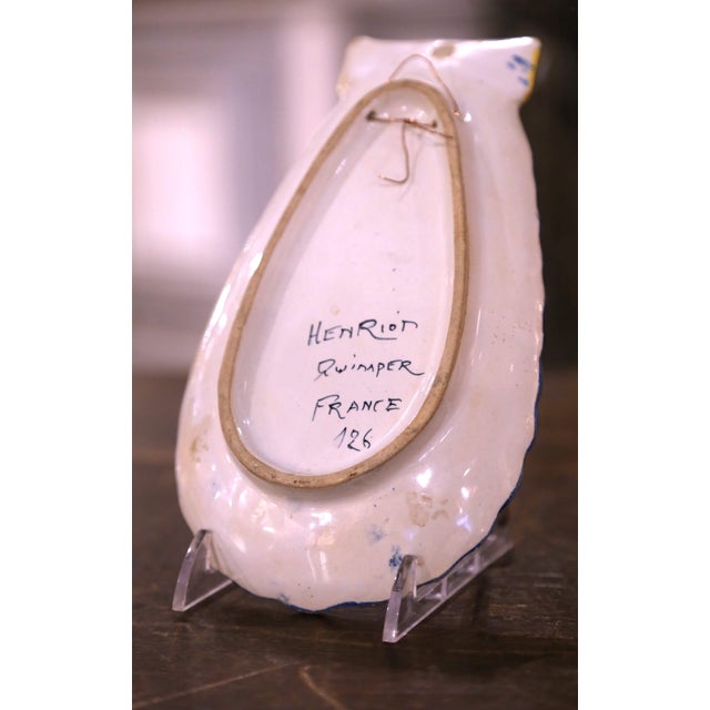 Early 20th Century French Painted Faience Henriot Quimper Dishes- Set of 4 For Sale - Image 11 of 12