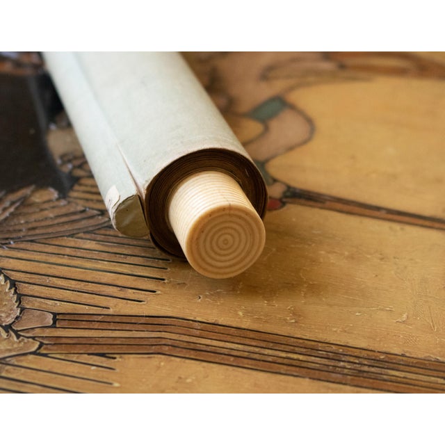 "Raccoons Under the Moon" by Mochizuki Seiho, Miji Japanese Silk Scroll Painting For Sale - Image 15 of 18