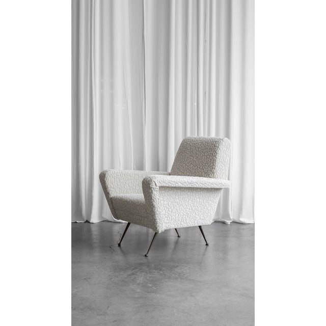 1950s Mid-Century Modern Leopard Armchair with Brass Legs, 1950s For Sale - Image 5 of 15