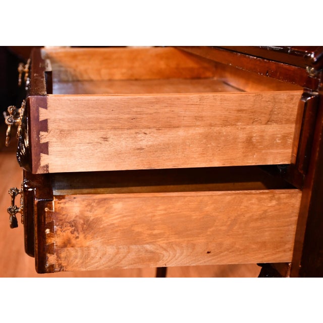 1880s Antique Rj Horner Solid Mahogany Slant Front Secretary Ladies Desk For Sale - Image 9 of 13