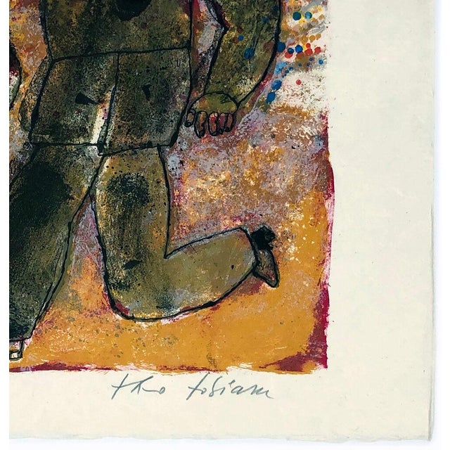 Lithograph in colors on Japon paper. Hand signed and numbered by Theo Tobiasse. Edition HC LVI (there is also a main...