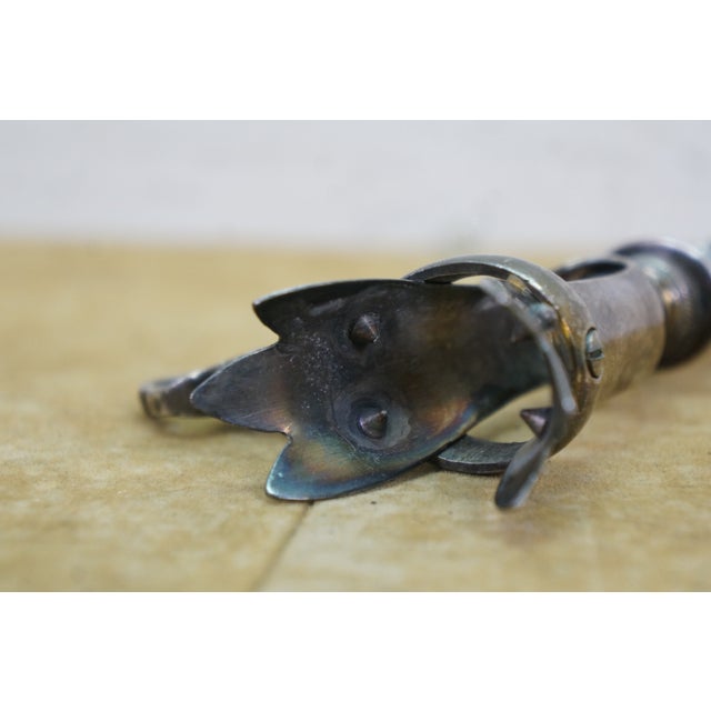 Antique French Silver Meat Carving Fork & Manche a Gigot Lamb Bone Clamp For Sale - Image 16 of 16